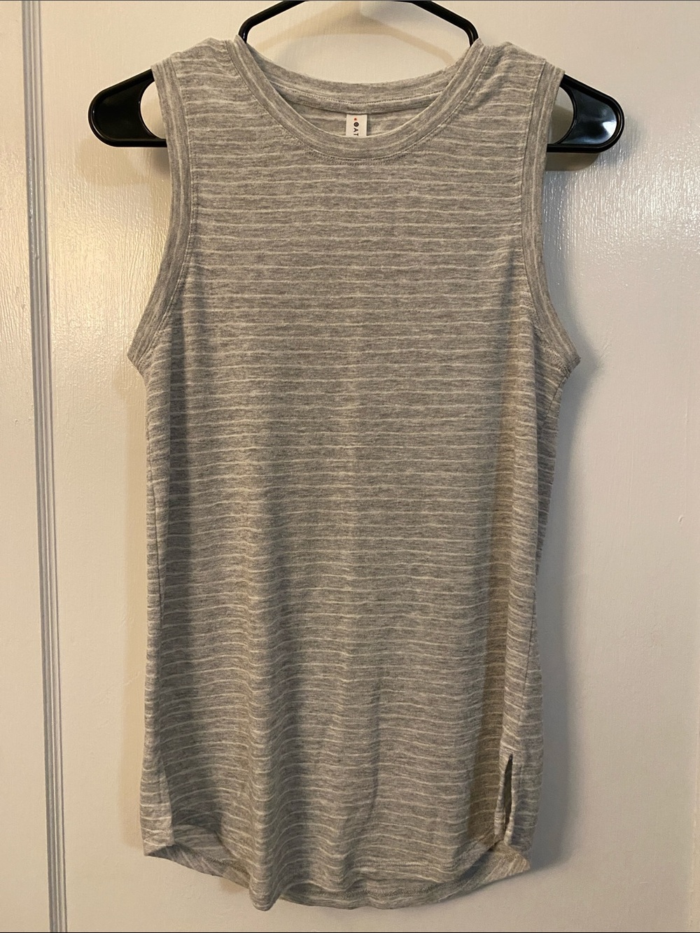 Athleta Breezy Tank Gray Striped Sleeveless Muscle Tank Top Small
